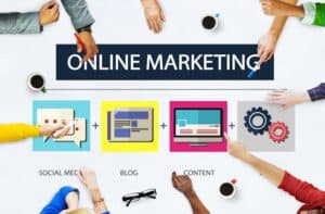 Online Marketing Business Content Strategy Target Concept