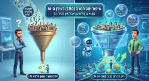 שיפור יחס המרה (CRO) באתרי אקומרס ובחנות דיגיטלית בעידן ה-AI למניעת נטישת עגלות - התמונה נוצרה באמצעות AI